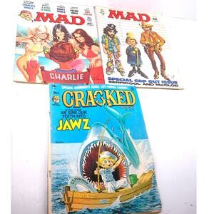 Vintage Mad Magazine Sept 1974 And Sept 1977 Cracked Magazine Nov 1975